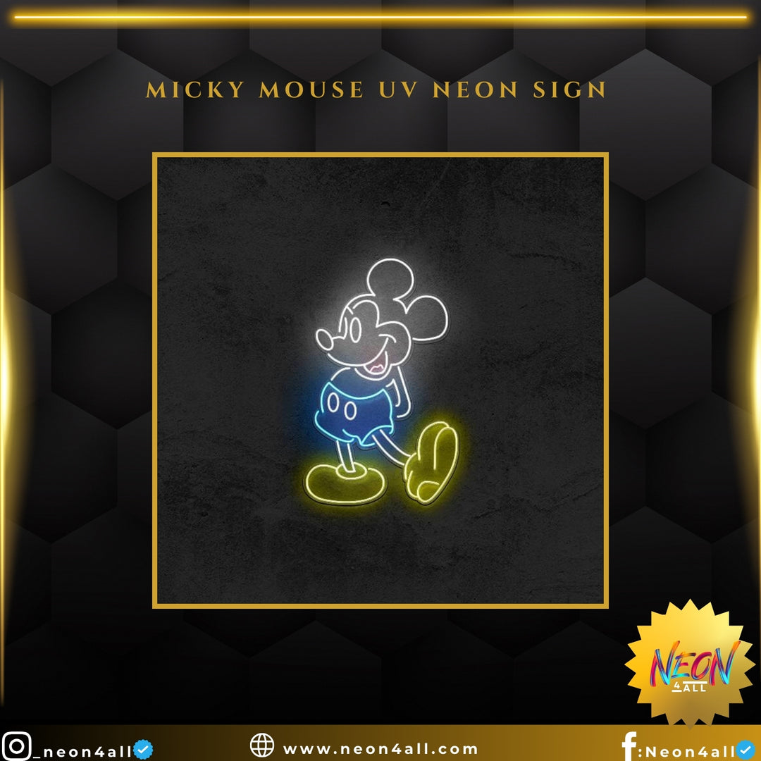 Micky Mouse UV Neon Sign