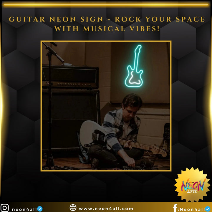 Guitar Neon Sign - Rock Your Space with Musical Vibes!