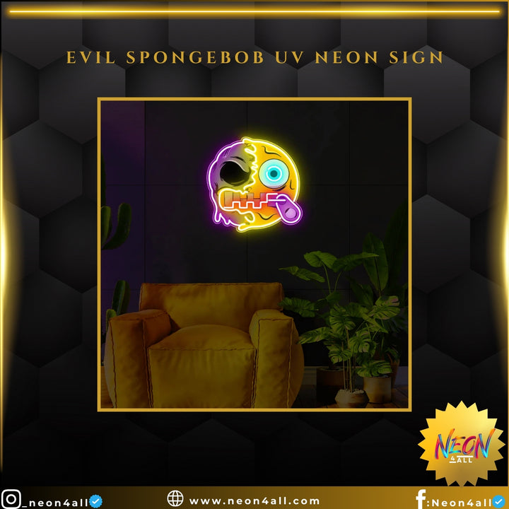 Evil Spongebob UV Neon Sign