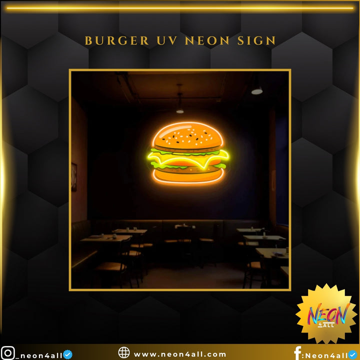 Burger UV Neon Sign