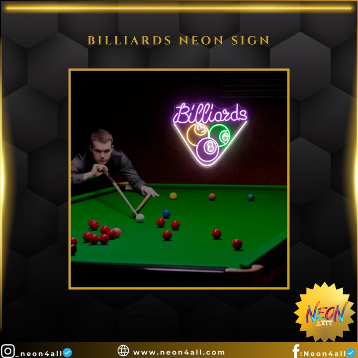 Billiards Neon Sign