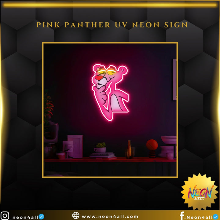 Pink Panther UV Neon Sign