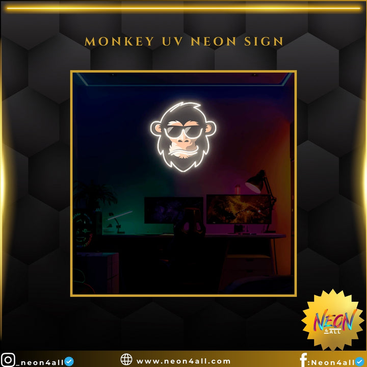 Monkey UV Neon Sign