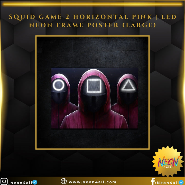 Squid Game 2 Horizontal Pink | LED Neon Frame Poster (Large)