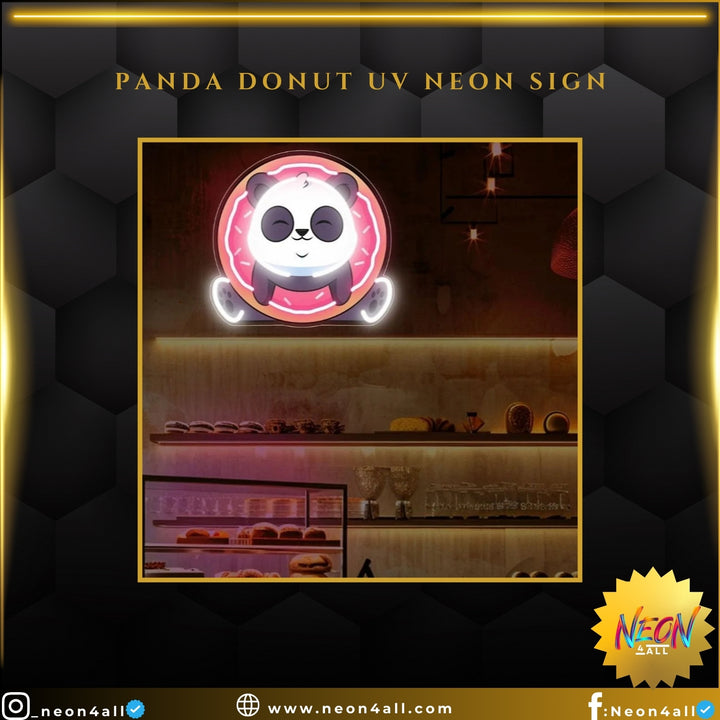 Panda Donut UV Neon Sign