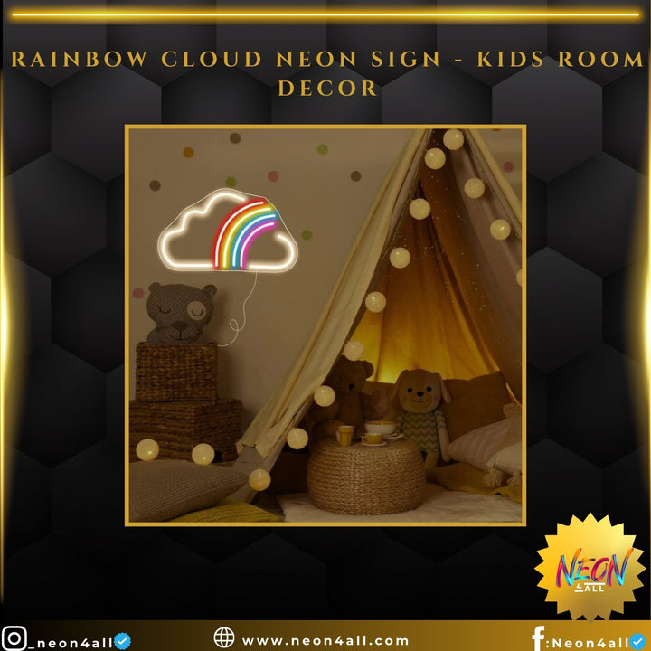 Rainbow Cloud Neon Sign - Kids Room Decor