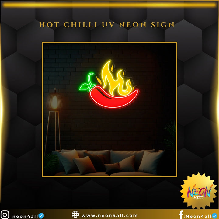 Hot Chilli UV Neon Sign