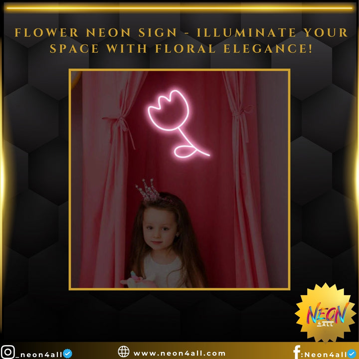 Flower Neon Sign - Illuminate Your Space with Floral Elegance!