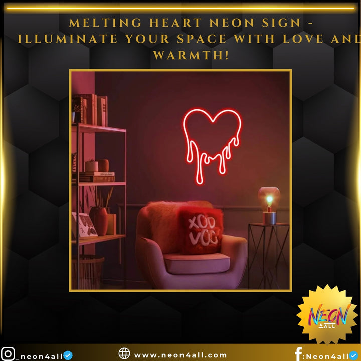 Melting Heart Neon Sign - Illuminate Your Space with Love and Warmth!