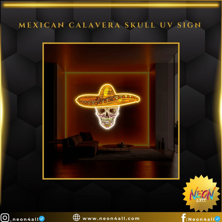 Mexican Calavera Skull UV Sign