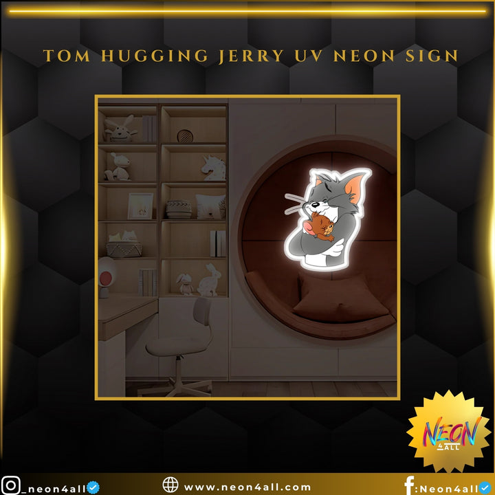 Tom Hugging Jerry UV Neon Sign