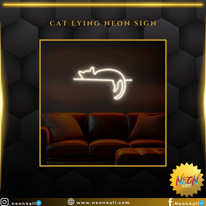 Cat Lying Neon Sign