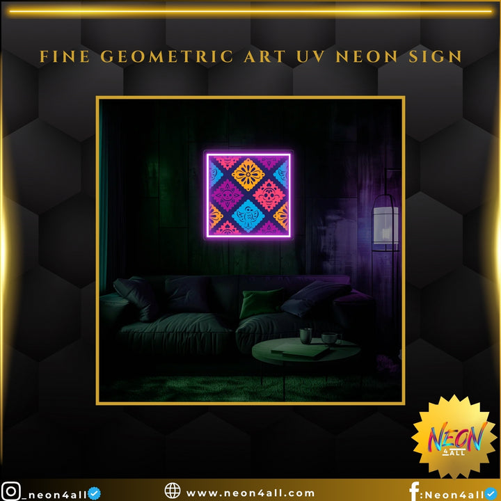 Fine Geometric Art UV Neon Sign