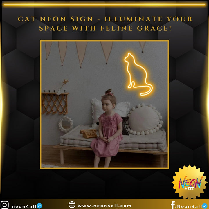 Cat Neon Sign - Illuminate Your Space with Feline Grace!