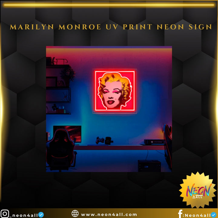 Marilyn Monroe UV Print Neon Sign