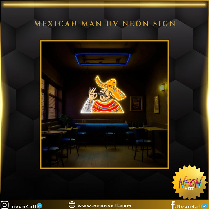 Mexican Man UV Neon Sign