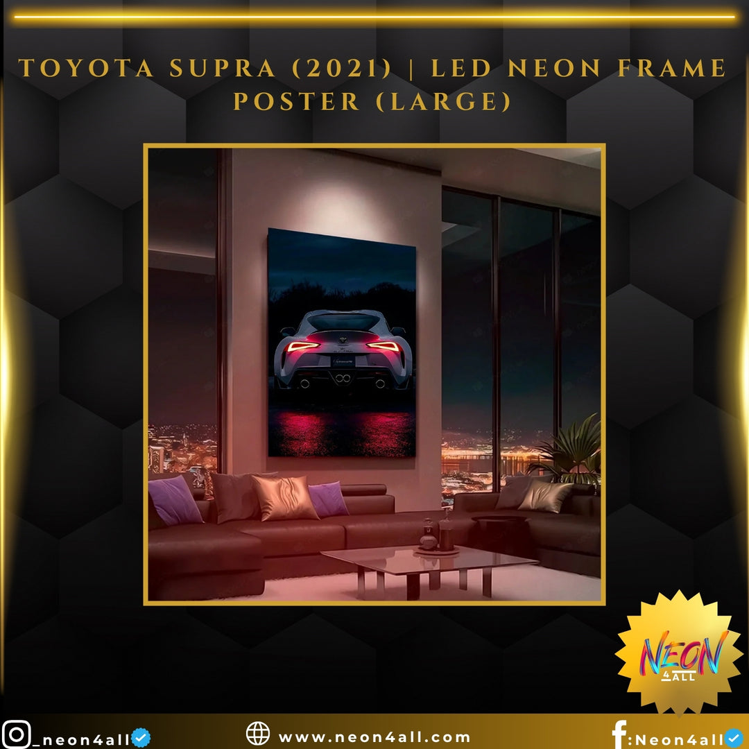 Toyota Supra (2021) | LED Neon Frame Poster (Large)