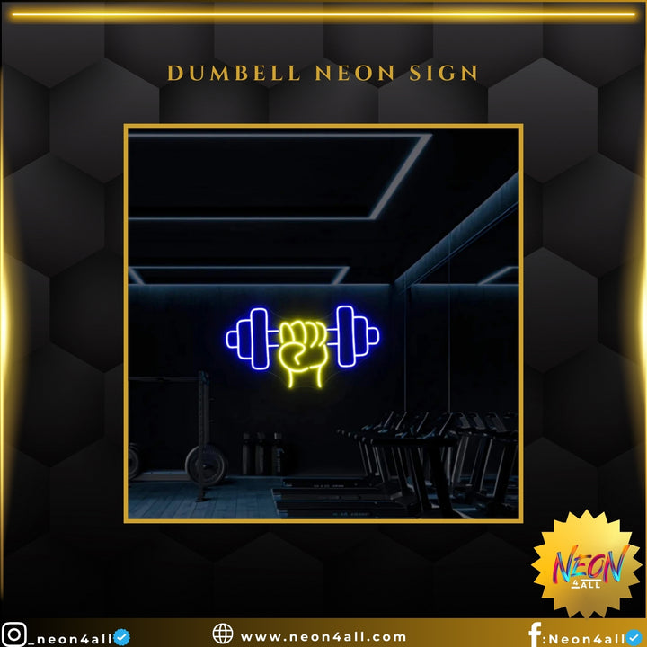 Dumbell neon sign