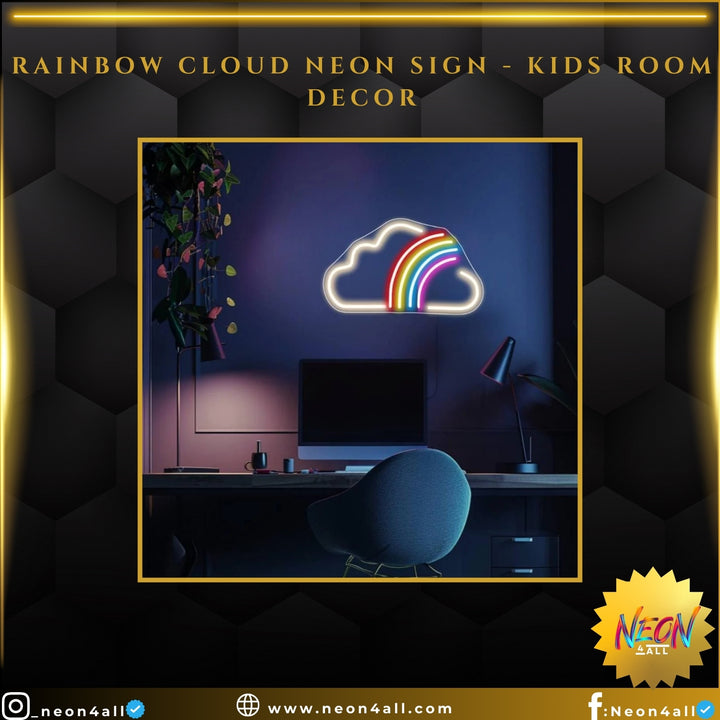 Rainbow Cloud Neon Sign - Kids Room Decor