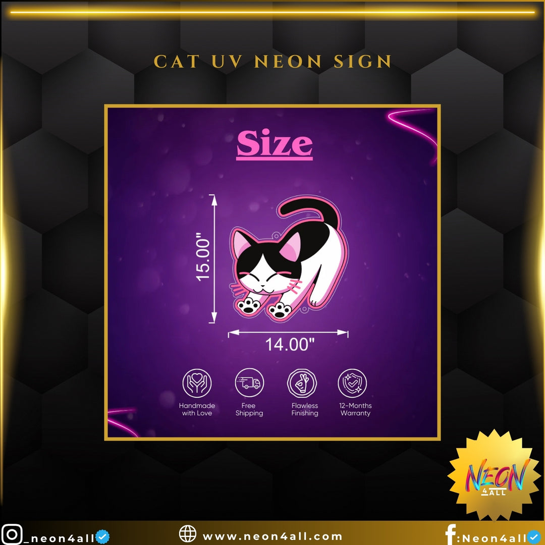 Cat UV Neon Sign