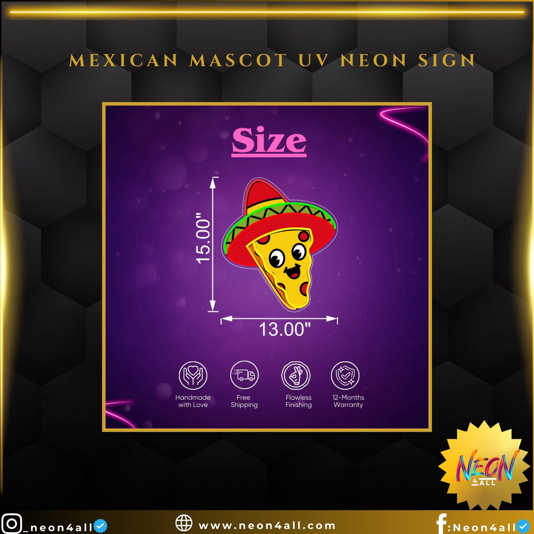 Mexican Mascot UV Neon Sign