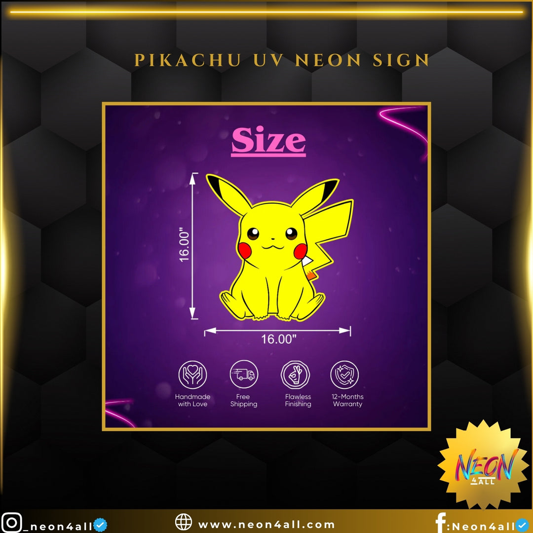 Pikachu UV Neon Sign