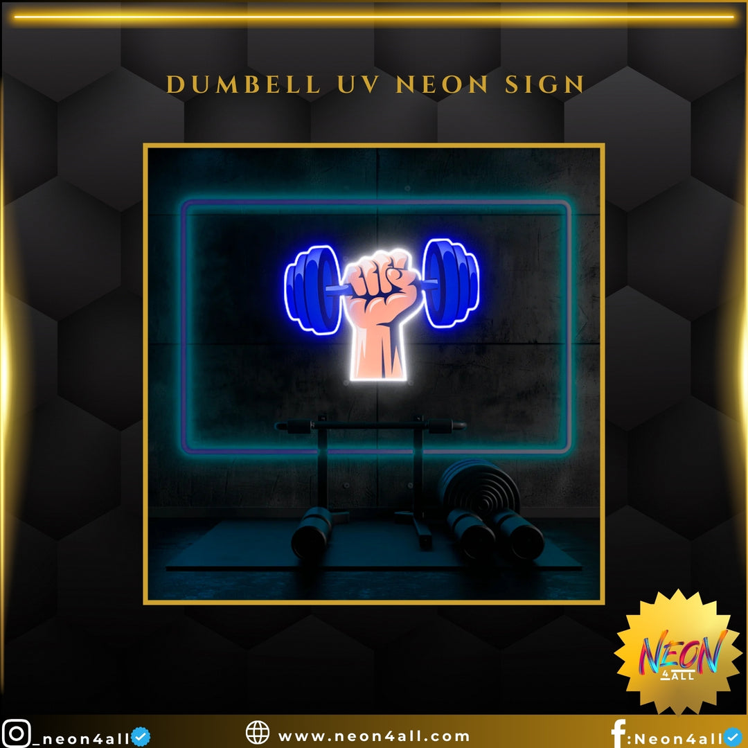 Dumbell UV Neon Sign