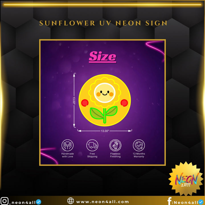 Sunflower UV Neon Sign