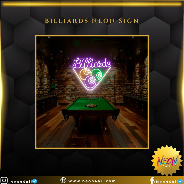 Billiards Neon Sign