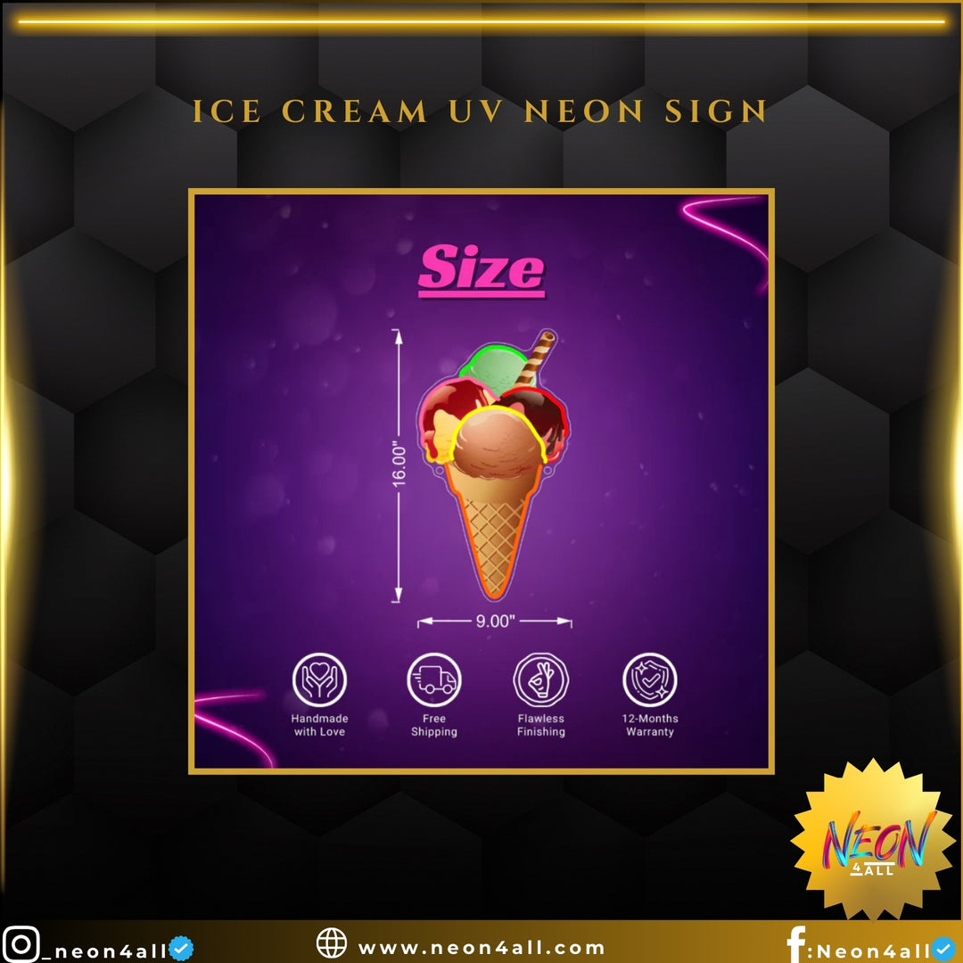 Ice Cream UV Neon sign