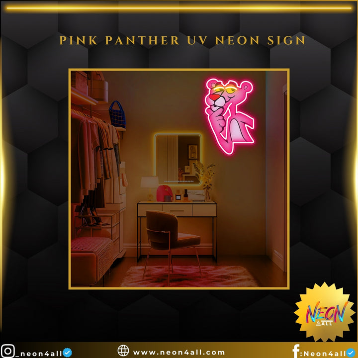 Pink Panther UV Neon Sign