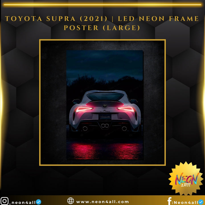 Toyota Supra (2021) | LED Neon Frame Poster (Large)