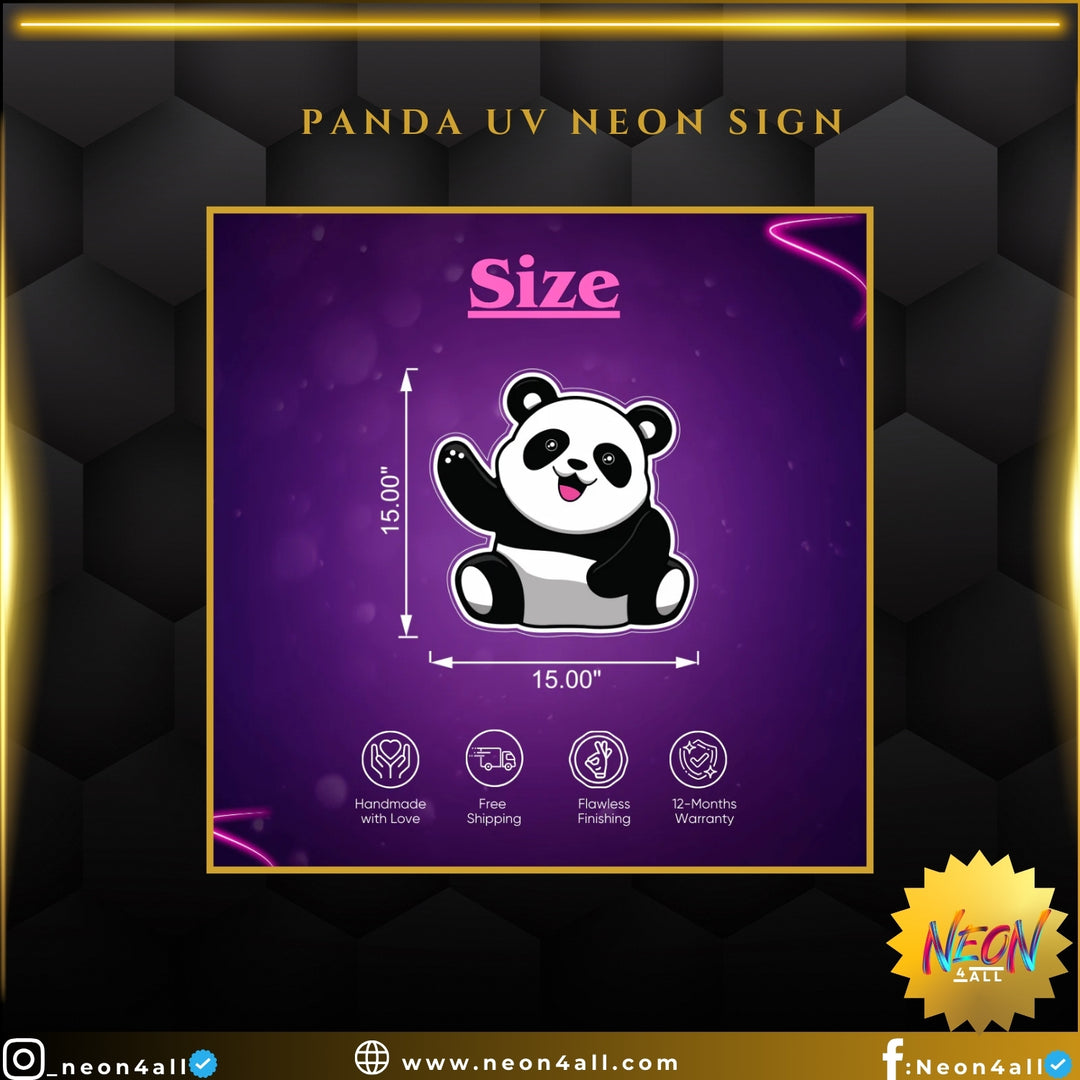 Panda UV Neon Sign