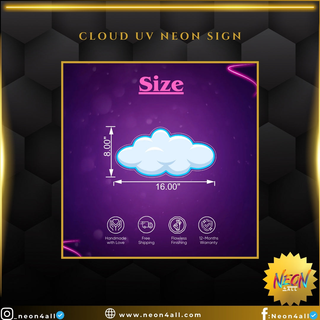 Cloud UV Neon Sign