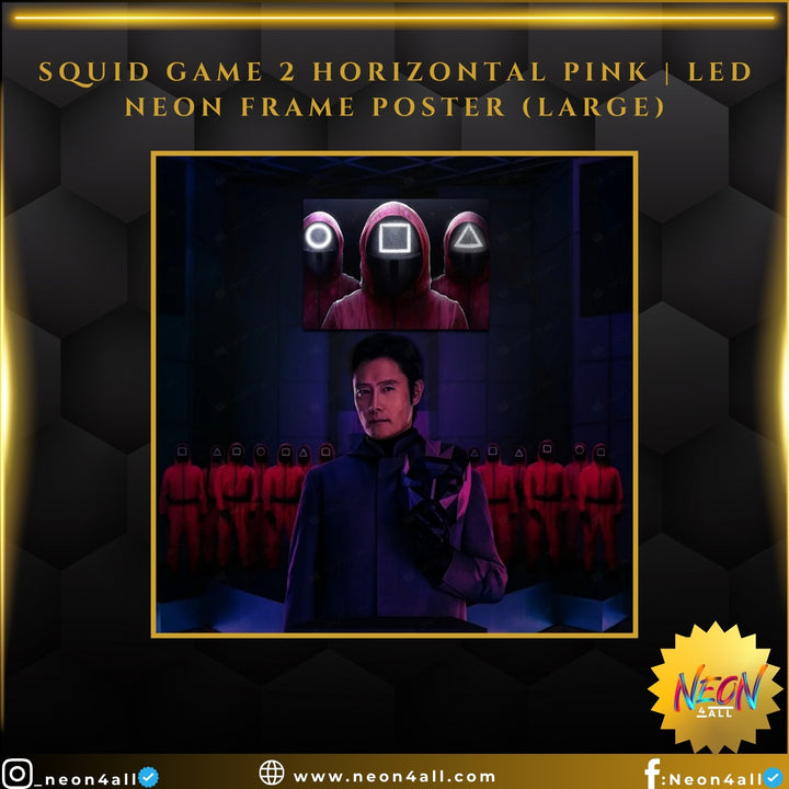 Squid Game 2 Horizontal Pink | LED Neon Frame Poster (Large)