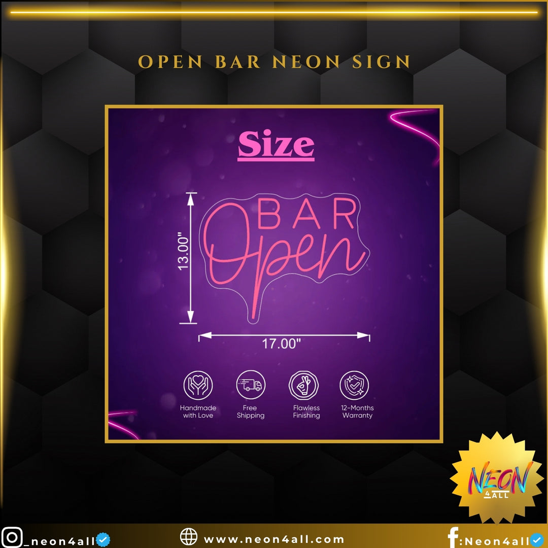 Open Bar Neon Sign