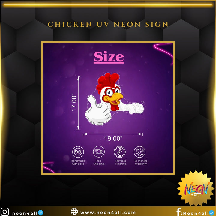 Chicken UV Neon Sign