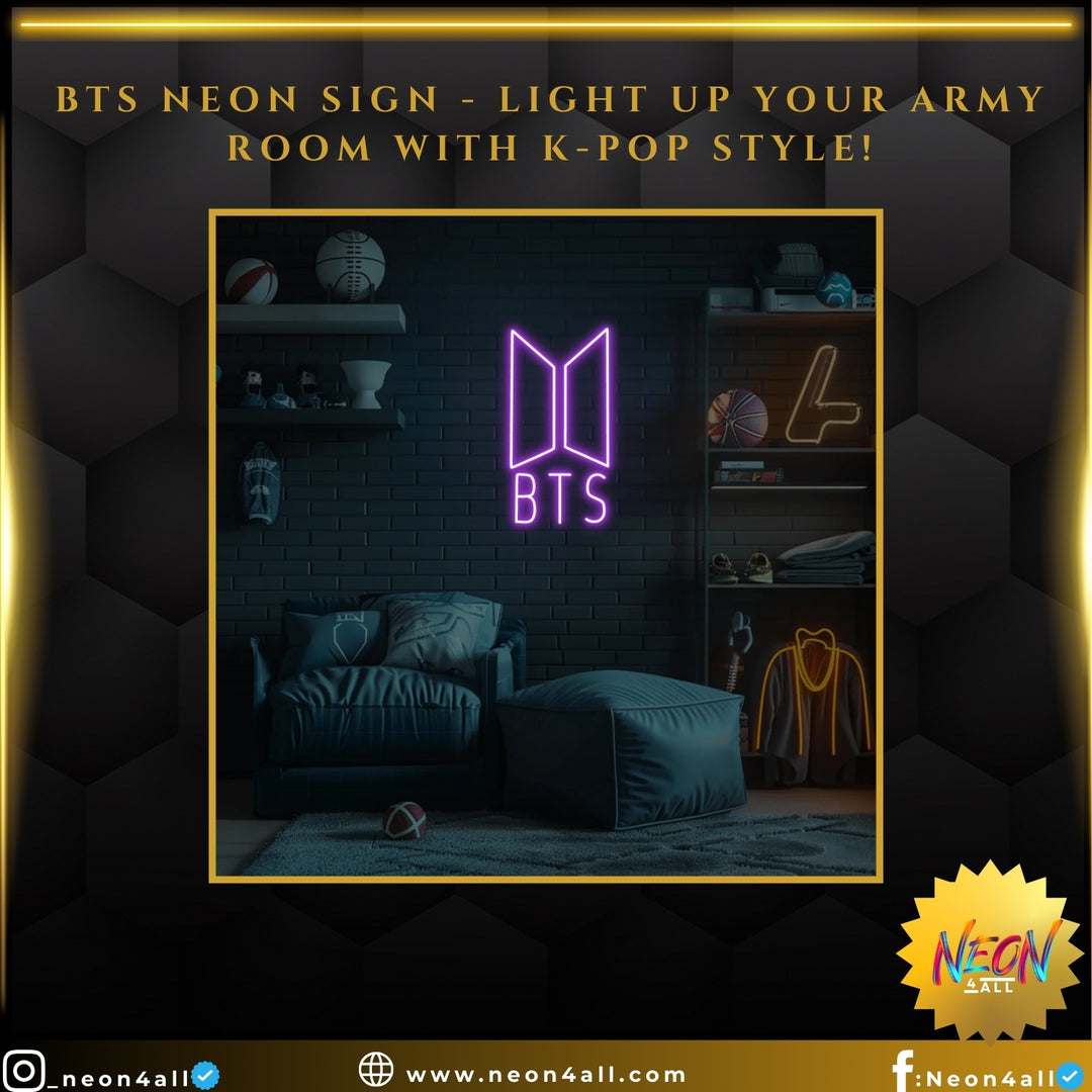 BTS Neon Sign - Light Up Your ARMY Room with K-pop Style!