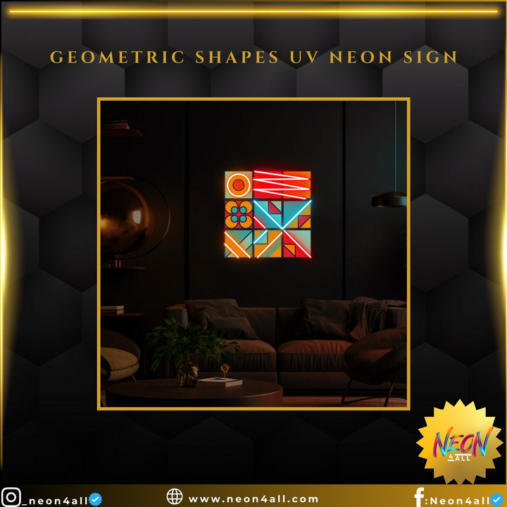 Geometric Shapes UV Neon Sign