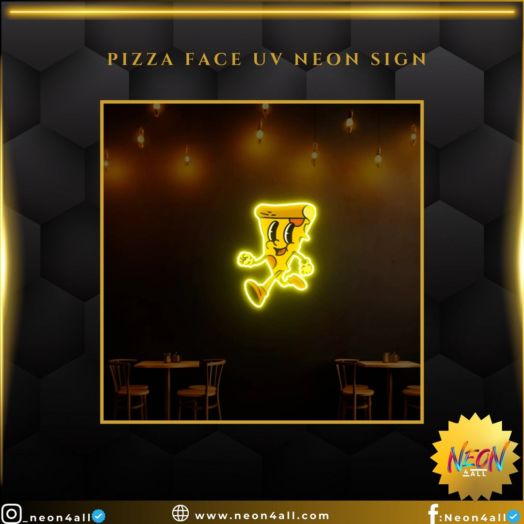 Pizza Face UV Neon Sign