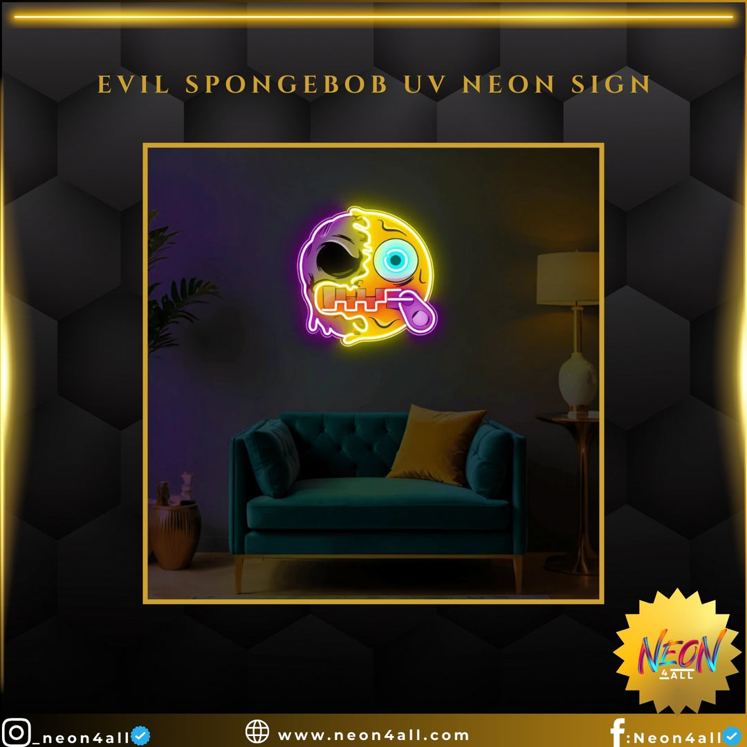 Evil Spongebob UV Neon Sign