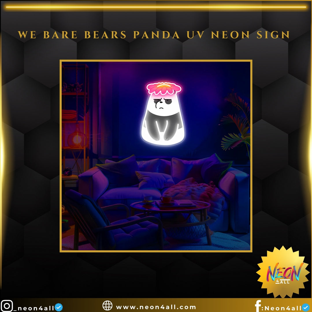 We Bare Bears Panda UV Neon Sign