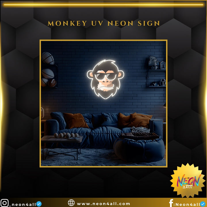 Monkey UV Neon Sign