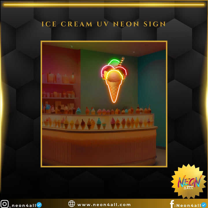 Ice Cream UV Neon sign