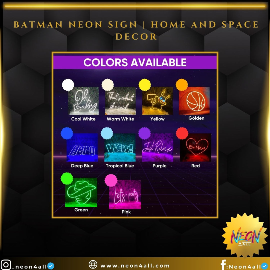 Batman Neon Sign | Home and Space Decor