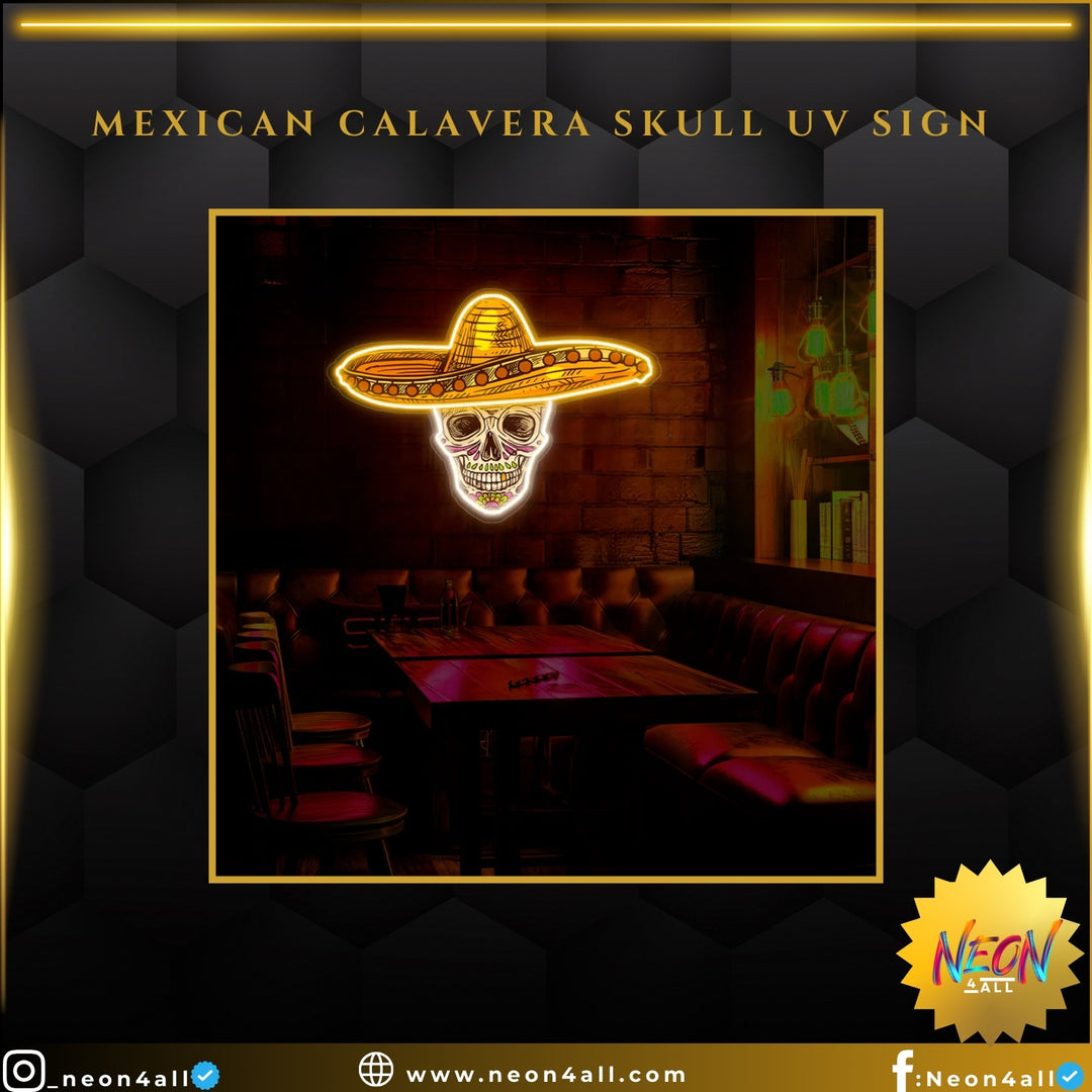 Mexican Calavera Skull UV Sign