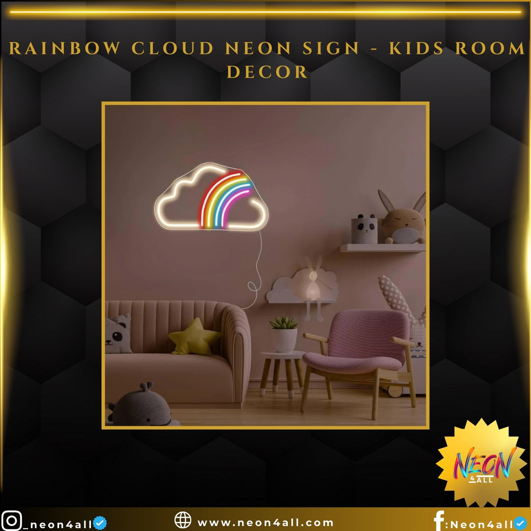 Rainbow Cloud Neon Sign - Kids Room Decor