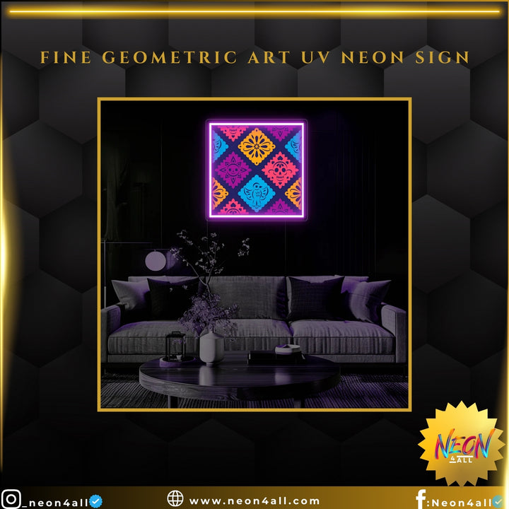 Fine Geometric Art UV Neon Sign