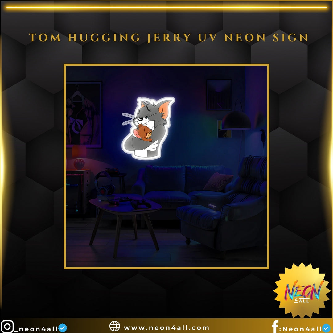 Tom Hugging Jerry UV Neon Sign