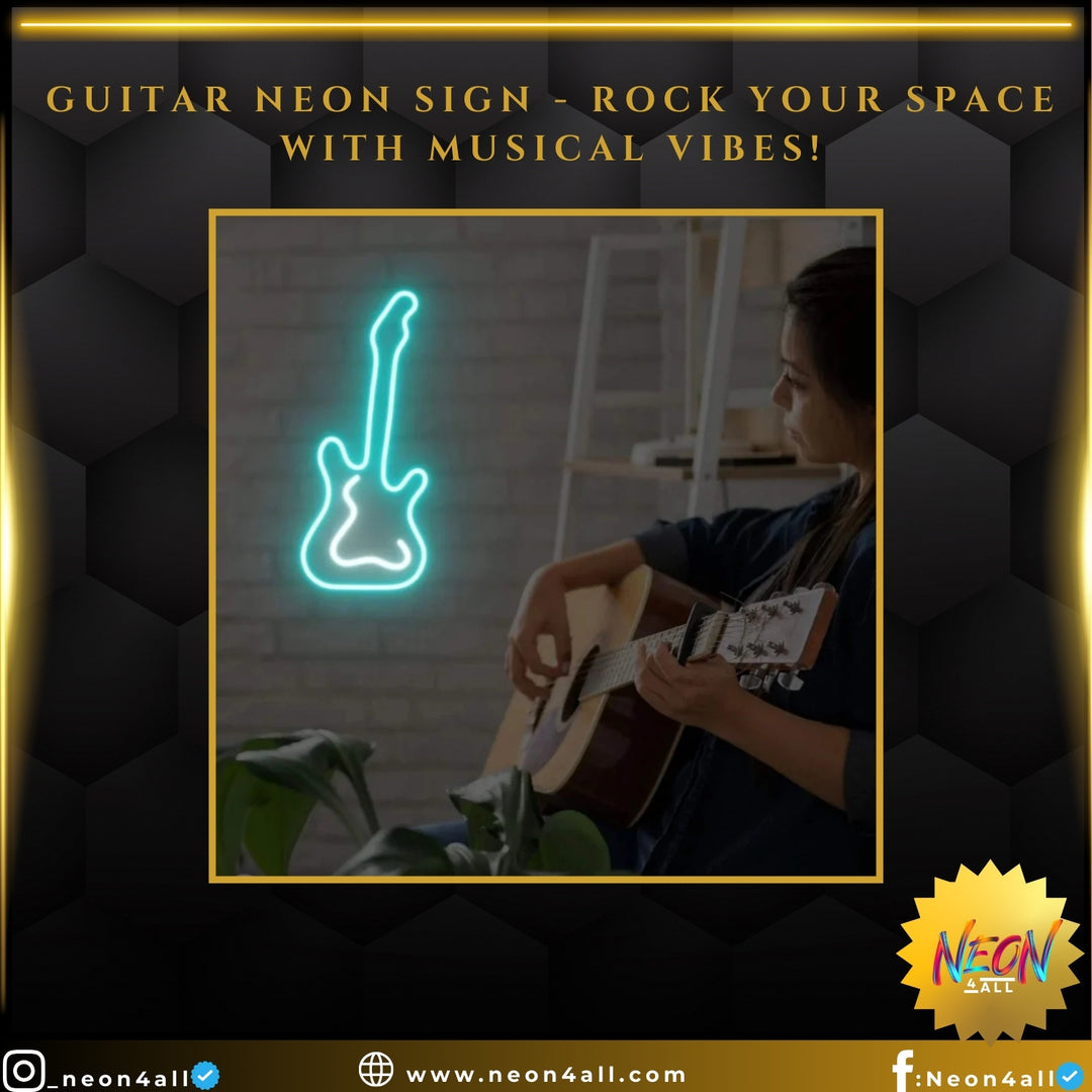 Guitar Neon Sign - Rock Your Space with Musical Vibes!